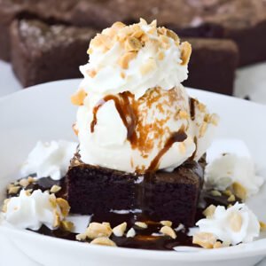 Fudge Brownie With Ice Cream